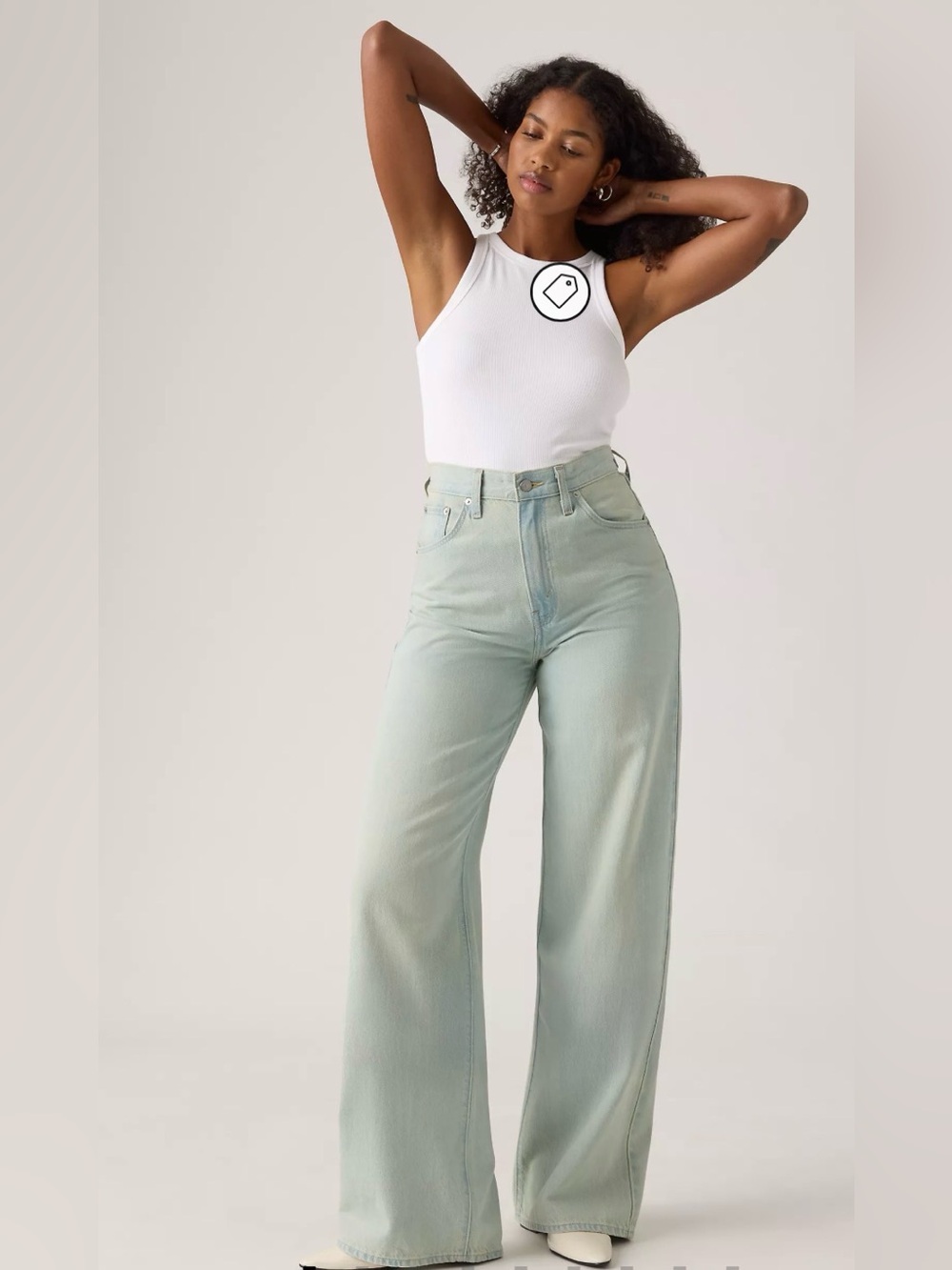 NWT Levi's High-Rise Cinch Baggy Jeans Wide Leg Jeans Blue Waist 26x31